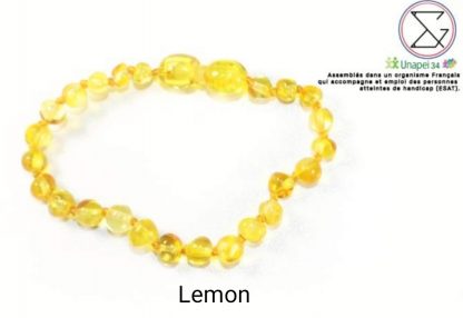 Bracelet Ajustable En Ambre Véritable De La Baltique Pour Bébé Et Adulte - Taille Réglable 12-17 Cm - Perles Nouées Individuellement