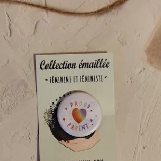 badge proud parent arc en ciel
