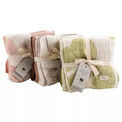 Lot de quatre langes bébé extra doux en pur coton biologique et éthique – Image 3