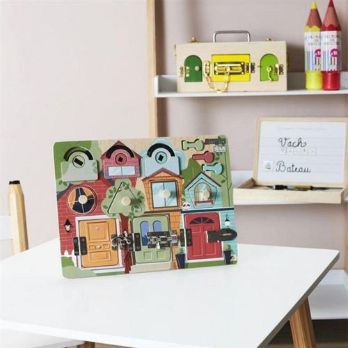 Tableau Montessori D'apprentissage à S'habiller - Jeu Sensoriel Avec Boutons, Fermeture Et Lacets Pour Maternelle Et Petite Enfance