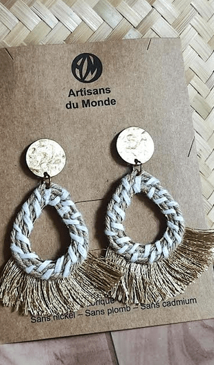 Kuta : boucles d'oreilles naturelles éthiques 7cm – Image 2