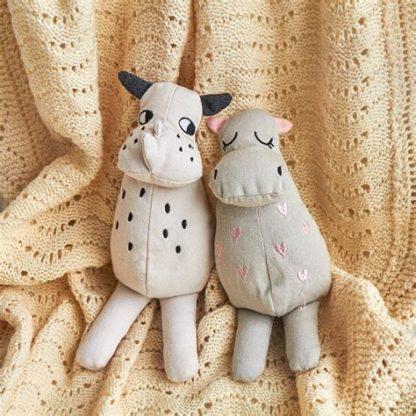 Grande peluche doudou en coton biologique : koala, licorne, rhinocéros... – Image 4
