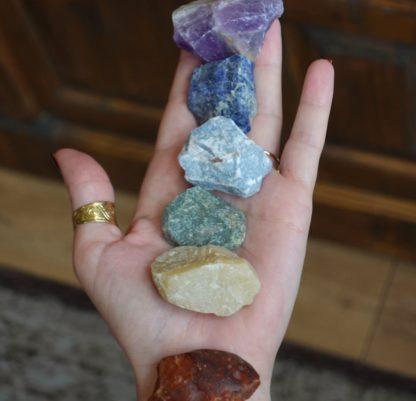 Bougie végétale 7 Chakras et 7 pierres naturelles – Image 2