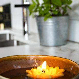 Bougie flottante lotus en cire naturelle